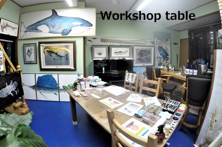 山本龍香 龍香拓 ブリ 鰤 魚の絵 水彩画 木製フレーム 山本龍香 龍香拓