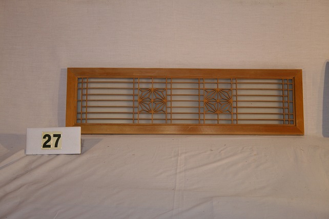 組子細工 木製 欄間 建具 明り取り 古旅館 正面玄関欄間 レトロ 格子窓 2