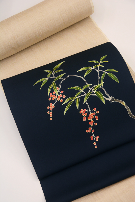 季節の染帯 「南天」 ♦︎ | 玉川屋呉服店