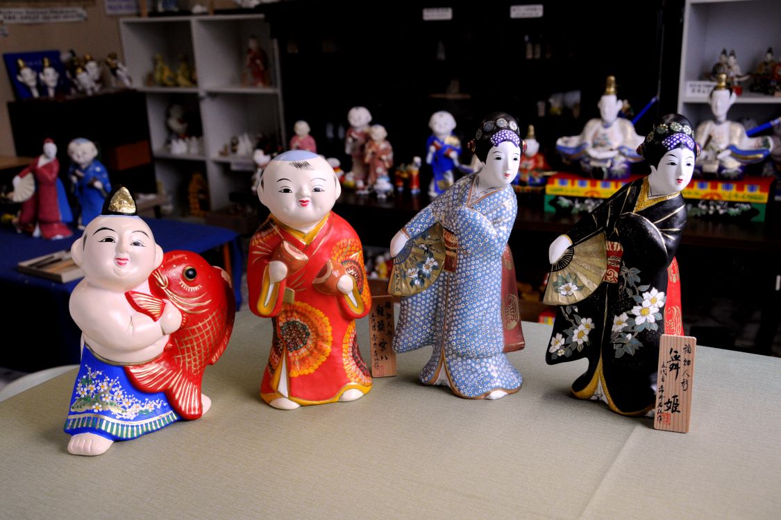 稲畑人形天神特別彩色学問の神白天神土地人形工芸品