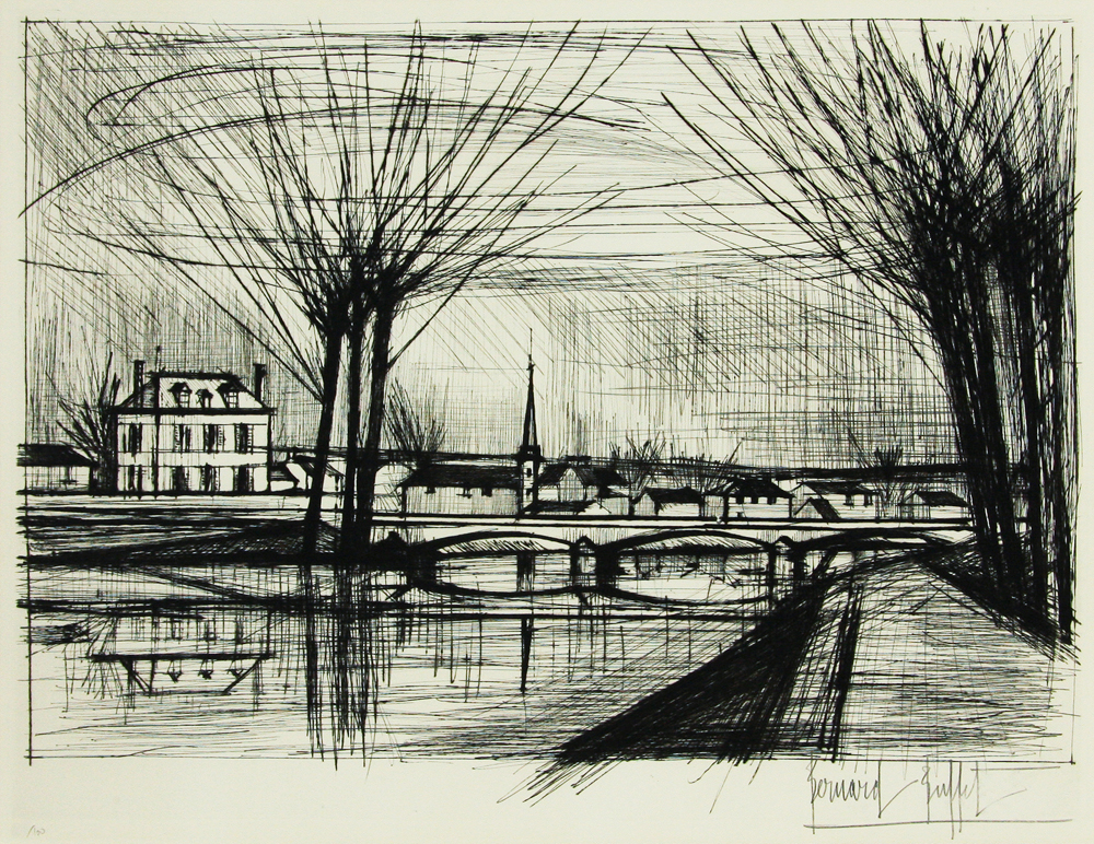 ベルナール・ビュッフェ 「ソワッソンの運河」 Bernard Buffet - 創業