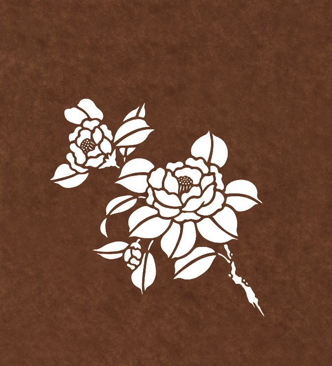ワンポイント彫型紙 中判サイズ No.175 八重椿 | 染料と染色材料の専門