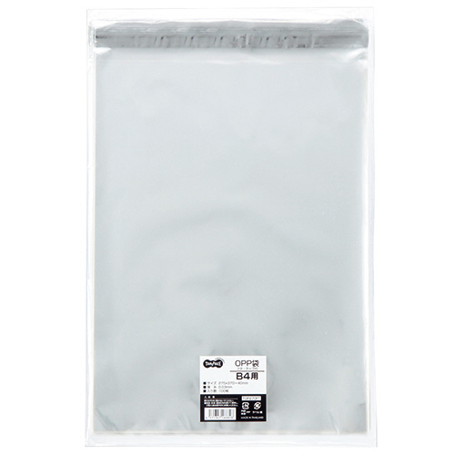 たのめーる】TANOSEE OPP袋 フタ・テープ付 B4用 270×370+40mm 1パック