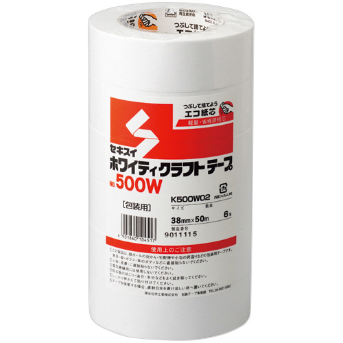 たのめーる】積水化学工業 ホワイティクラフトテープ No.500W 25mm×50m