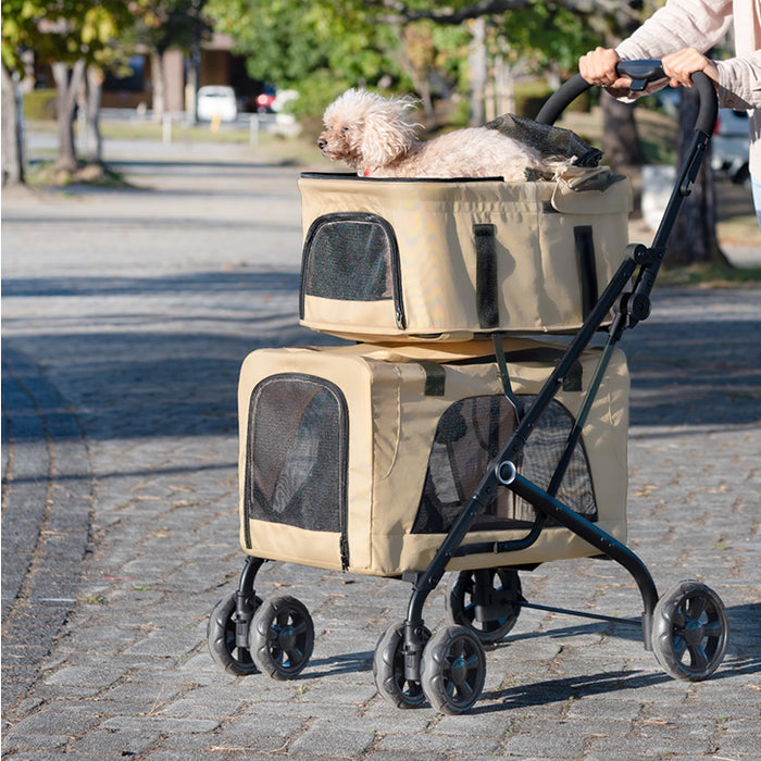 2段式 ペットカート 分離式 洗える 座面 フルオープン 軽量 折り畳み