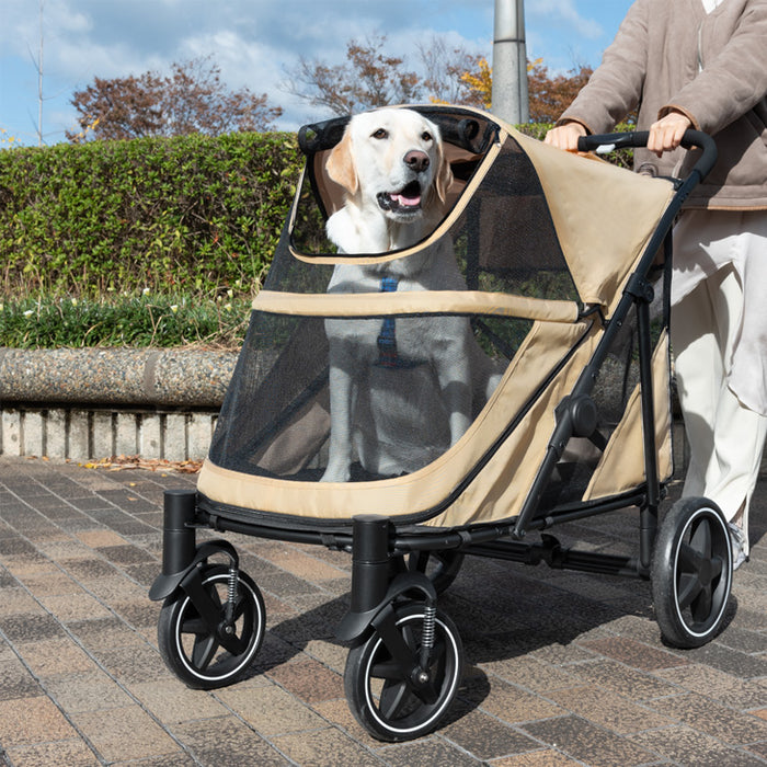 ペットカート 大型犬対応 耐荷重60kg 座面洗える 折り畳み 4輪