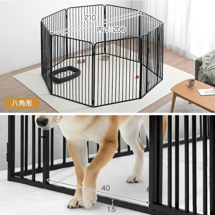 高さ100cm］超ハイタイプ ペットサークル 大型犬対応 出入りラクラク