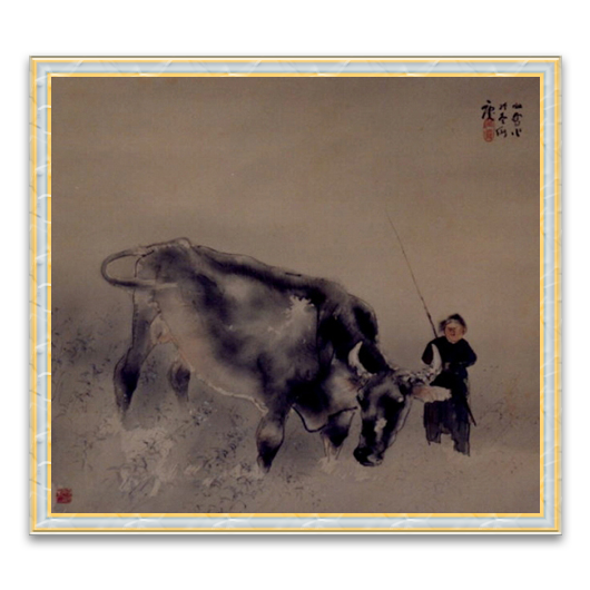 落語家曽呂利二世の本物大型画帖(絹本）