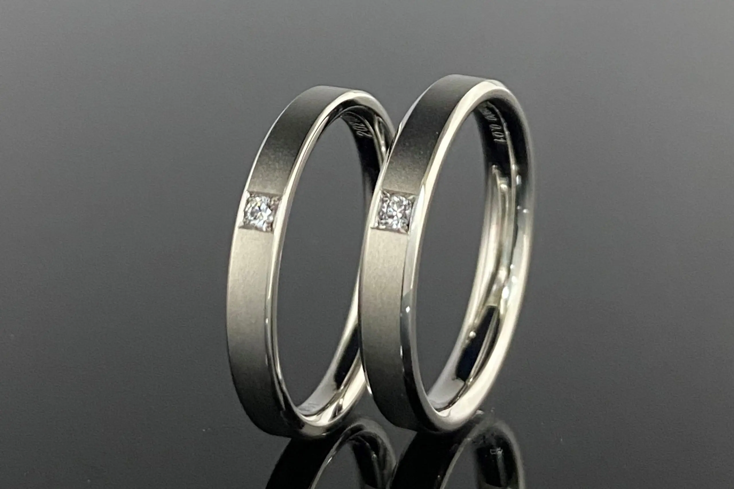 お揃いのデザインで仕上げたフルオーダーリング | 結婚・婚約指輪の