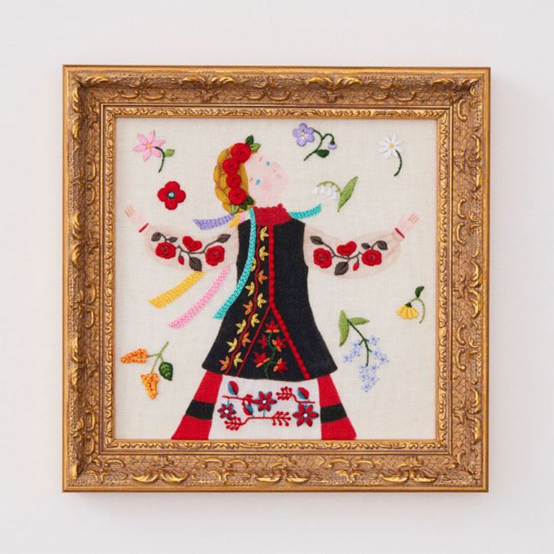 柏木リエさん×bitteさん 民族衣装の刺繍フレーム「チェコ」: キット