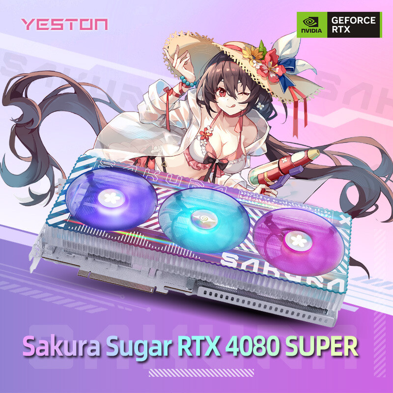 Yeston Previews Sakura RTX 40 SUPER GPUs with White PCB Design
