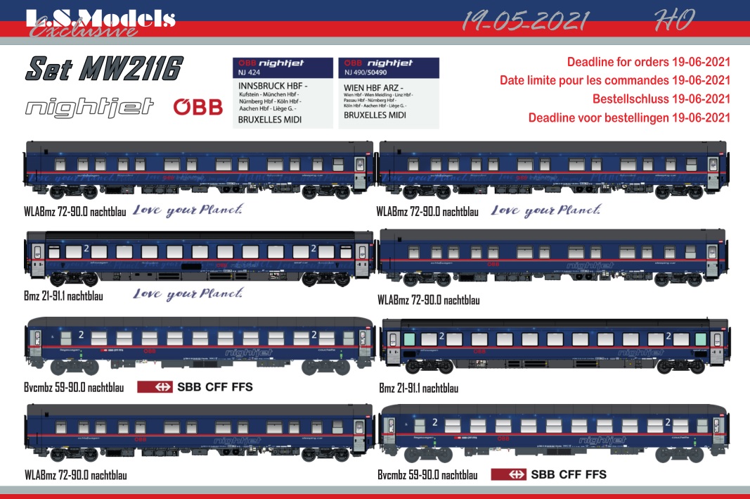 LSmodels ÖBB 77132 Bmz21-91.1 Nゲージ 2両セット LSmodels ÖBB 77132