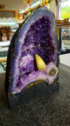 激レア☆ステラビームカルサイト 共生 ブラジル産アメジストドーム