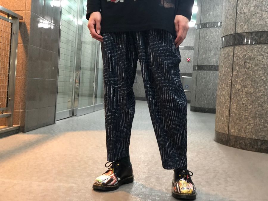 オムプリッセイッセイミヤケ サルエルパンツ プリーツ ネイビー size3