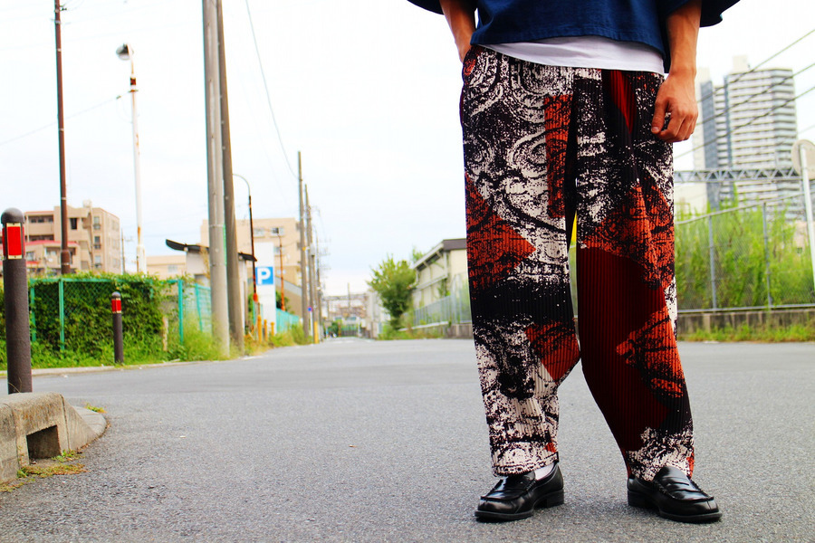 オムプリッセ イッセイミヤケ プリーツ サルエル ハーフ ワイド パンツ