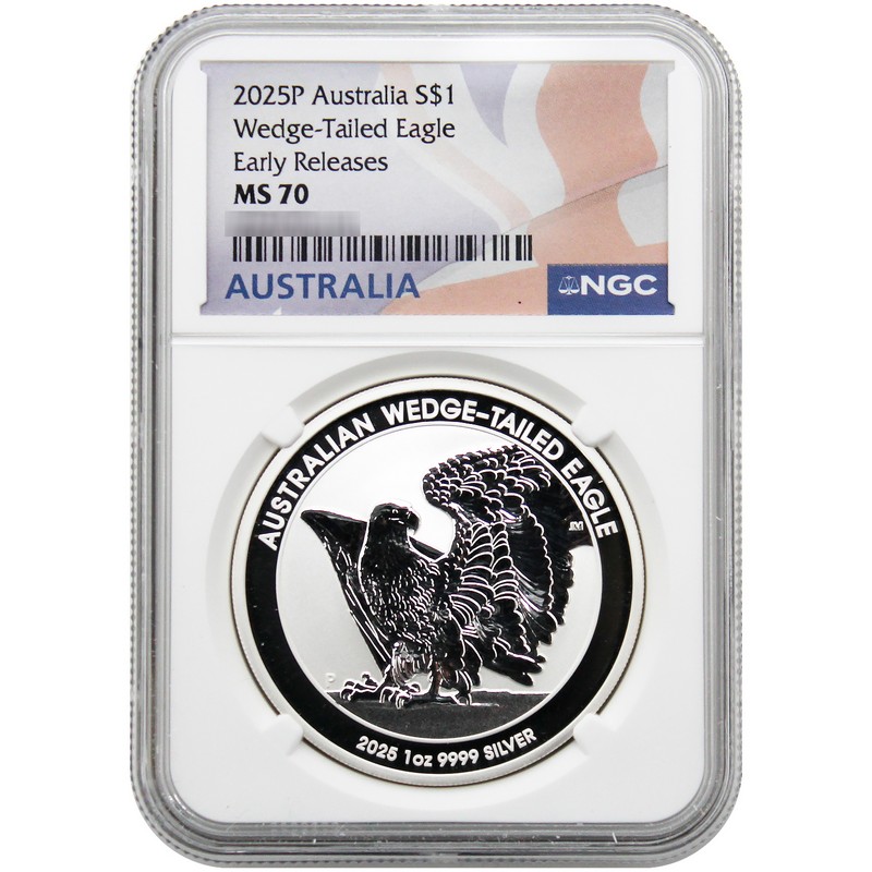 最高鑑定】2025年 ウェッジテールドイーグル 1オンス銀貨 MS70 純銀