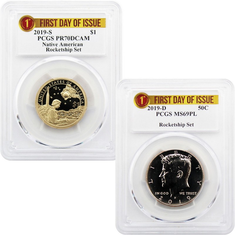 2019 Rocketship Set PCGS 70/69 PL First Day Issue Label | The Coin