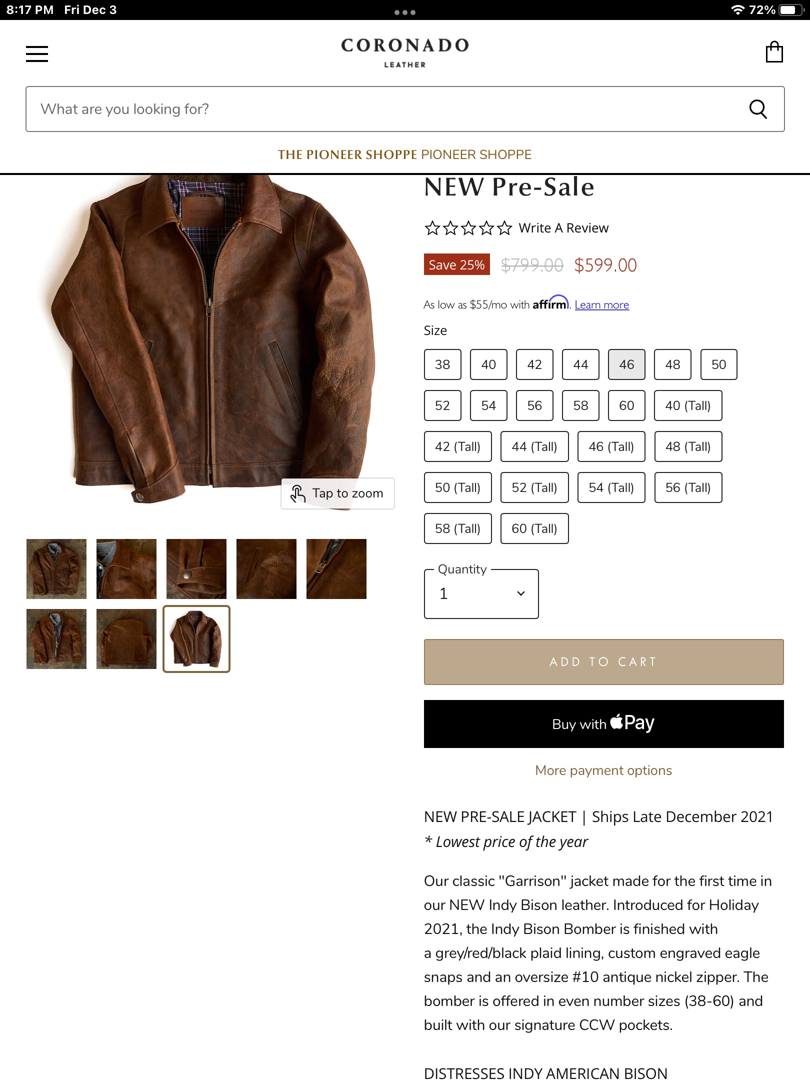 Coronado Bison jacket | The Fedora Lounge