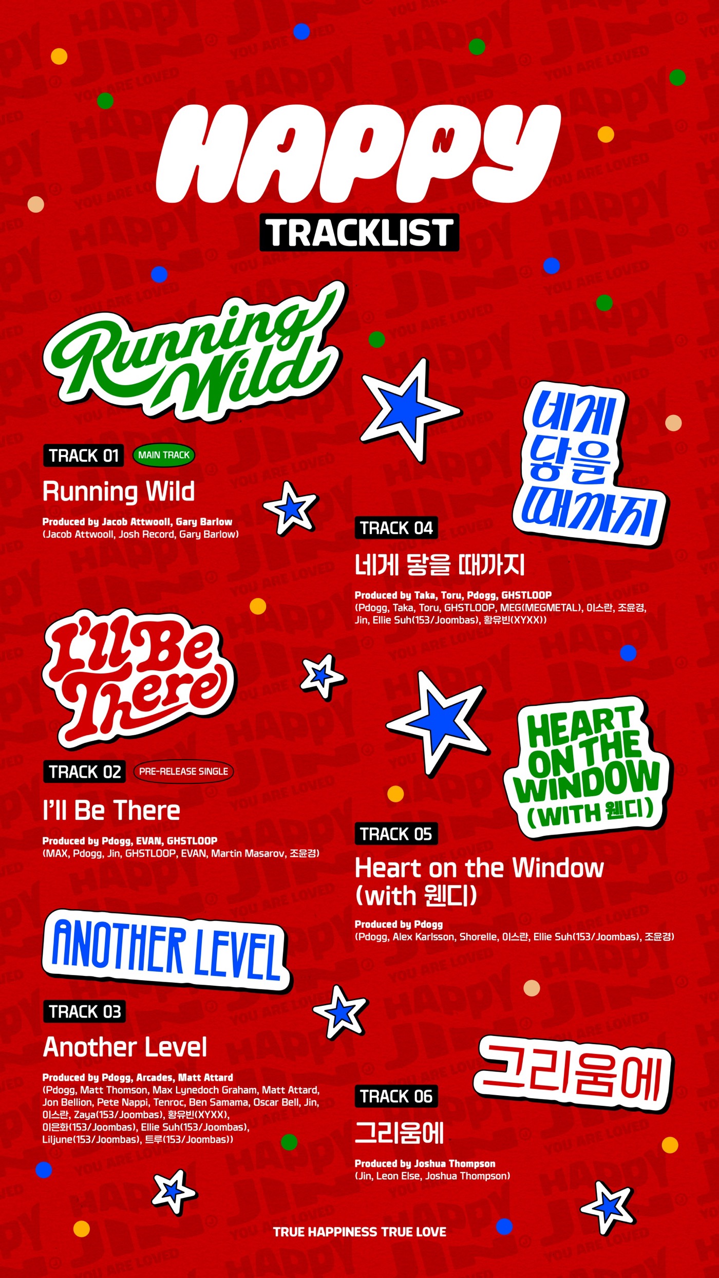 BTS・JIN初ソロアルバム『Happy』トラックリスト公開！ワンオク