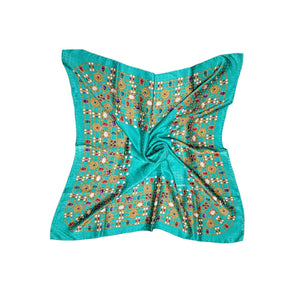 Chanel CC Teal Jewels Silk Scarf 34