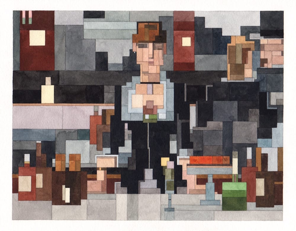 New '8-Bit' Watercolor Paintings Inspired by Famous Artworks and