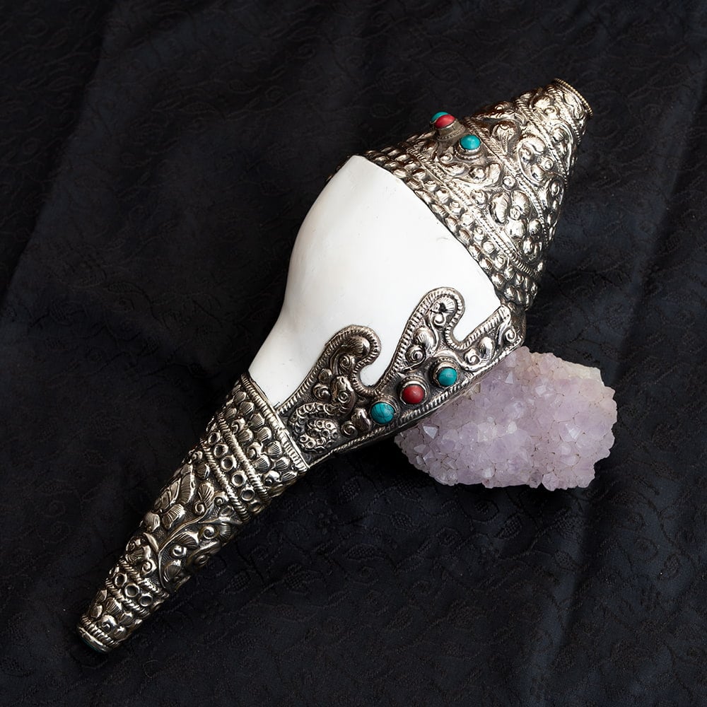 チベット密教法具 法螺貝 シャンカ 羯磨 カツマ M4 ◇チベット密教法具