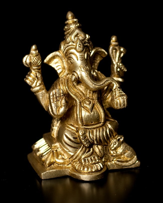仏陀 | Pay ID ガネーシャ像（座） 金属製 約2.5cm ー インドの小さな