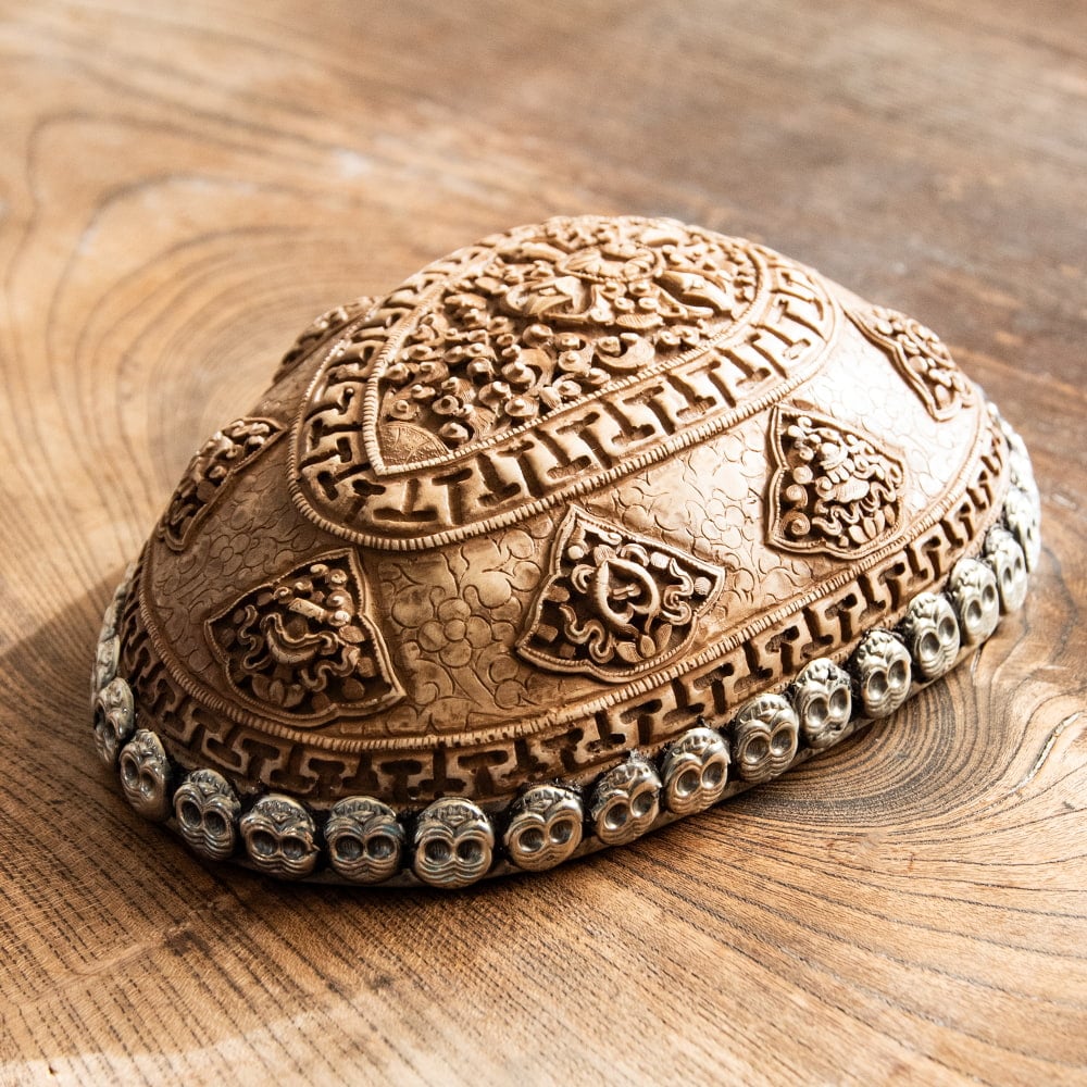 呪物 頭蓋骨 カパラ カパーラ天珠チベットチベタンクマントーン