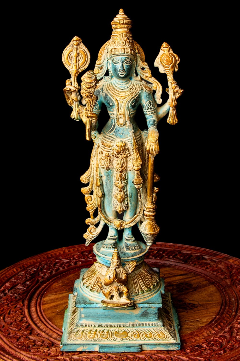 ヒンズー教 クリシュナとラーダー彫像 インド神話 宗教美術品