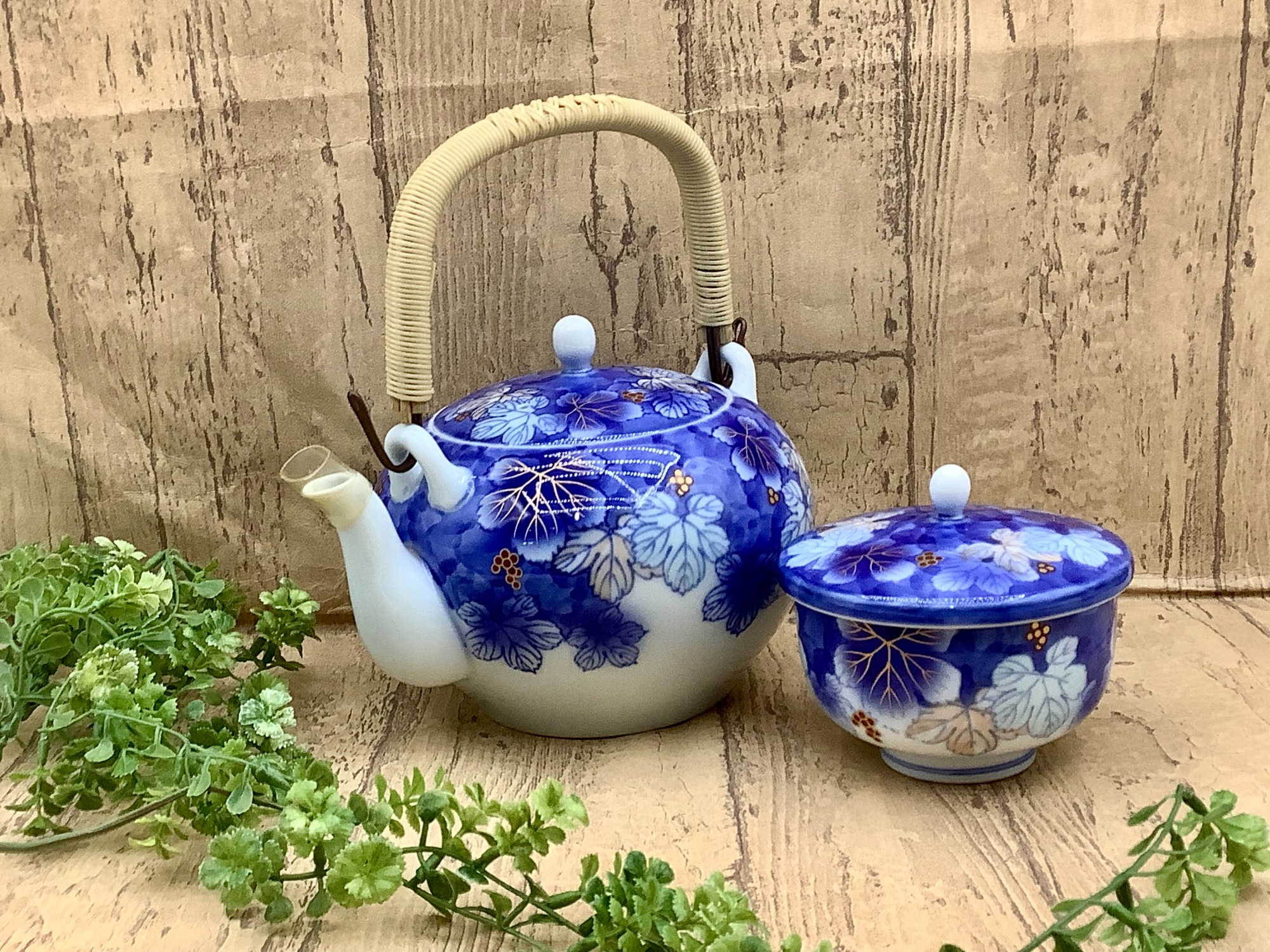 深川製磁超 小番茶器セット（夫婦鶴）急須＋湯呑み5客 深川 深川製磁