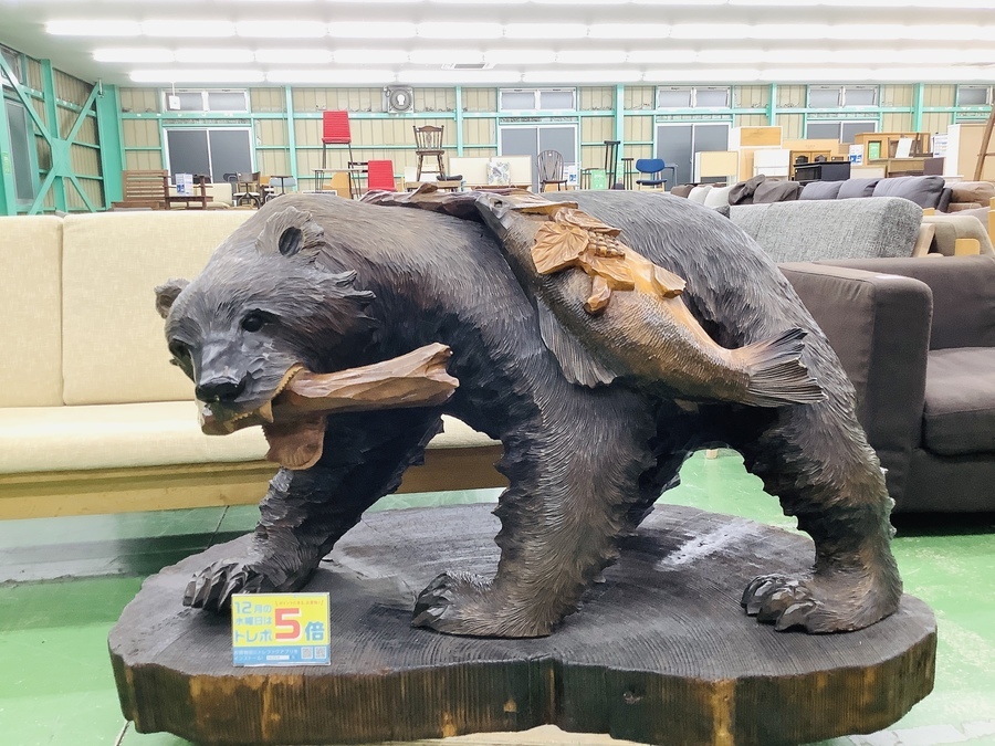 熊の木彫り 置物 幅100㎝入荷しました！！【草加店】｜2020年12月07日
