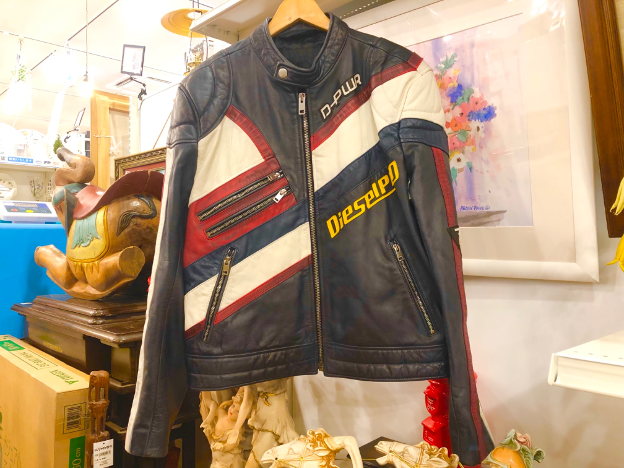 りく DIESEL シングルライダースジャケット アウター Lサイズ 美品