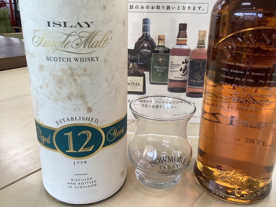 グラス付！！BOWMORE （ボウモア）12年 スコッチウイスキー 旧ボトル