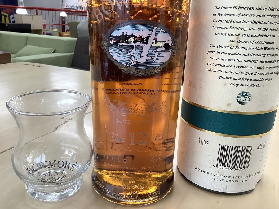 グラス付！！BOWMORE （ボウモア）12年 スコッチウイスキー 旧ボトル