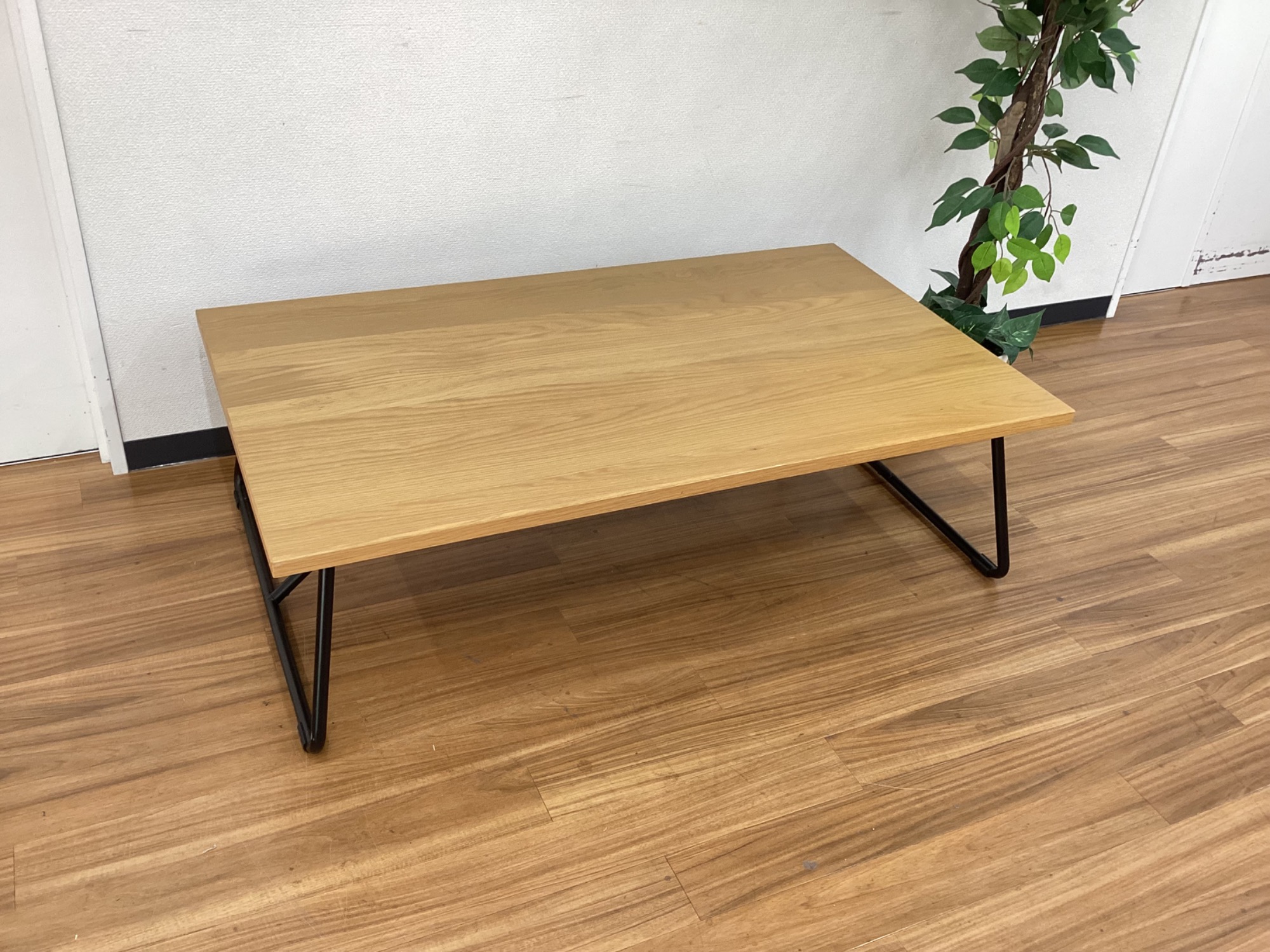 無印良品 オーク材】木製折りたたみテーブル（ロータイプ） 無印良品