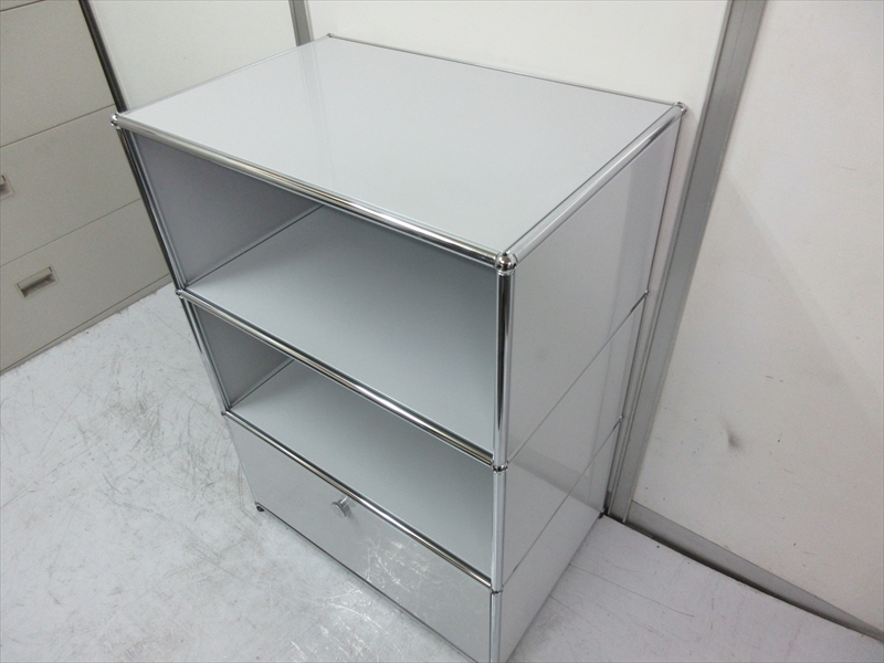 USMハラー□キャビネット 1列3段 白 2種類の鍵つき パーソナルロッカー