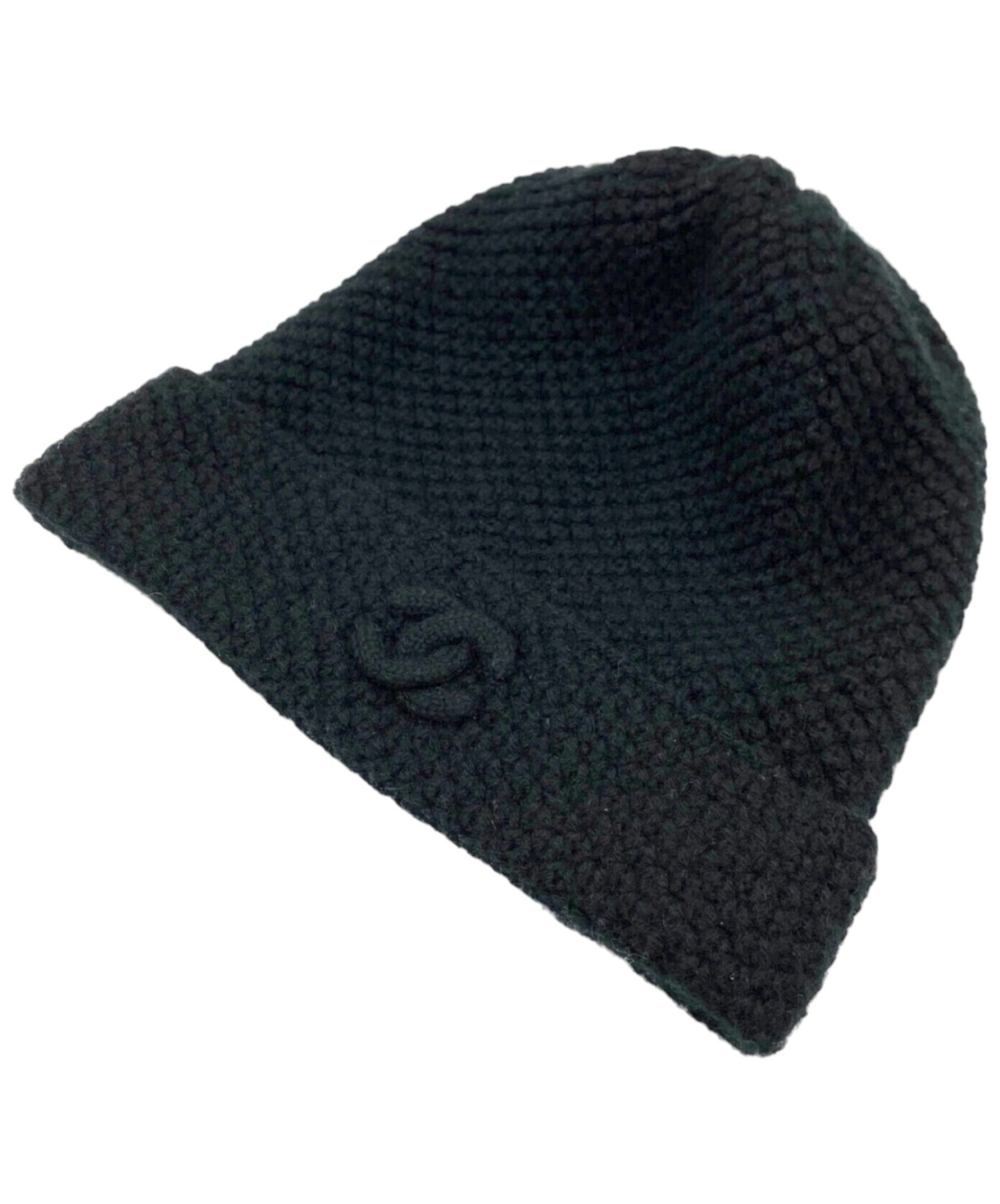 中古・古着通販】CHANEL (シャネル) カシミヤニット帽 ブラック サイズ