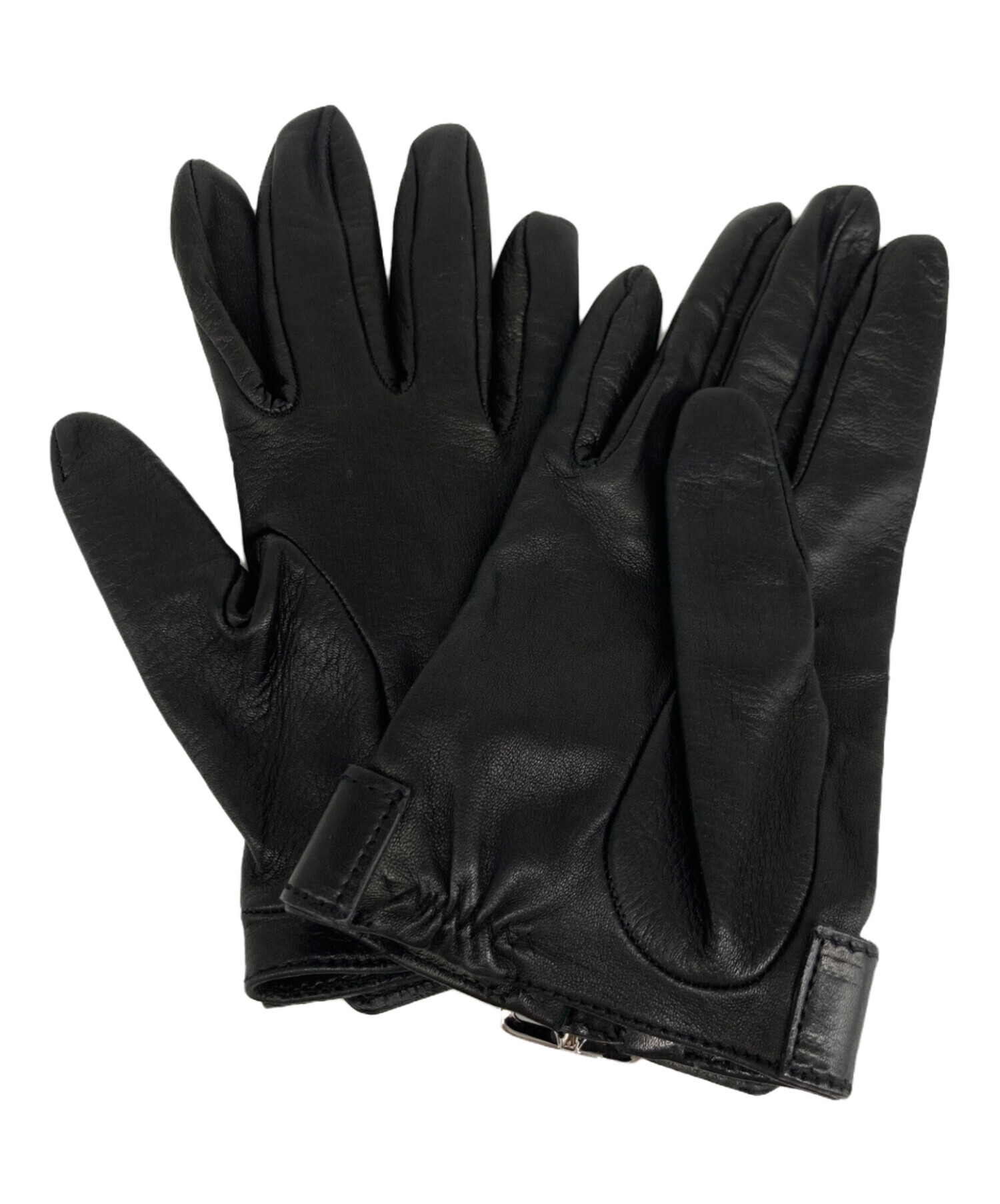 中古・古着通販】GUCCI (グッチ) レザーグローブ ブラック サイズ:7 1