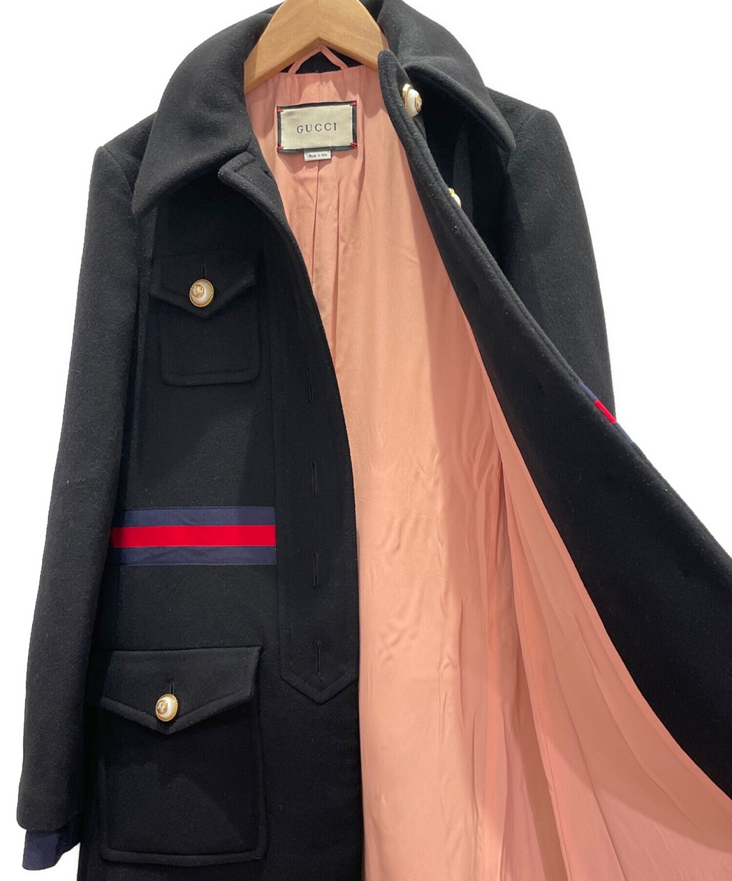 美品 GUCCI グッチ ダッフルコート シェリーライン 6 グレー キッズ 美