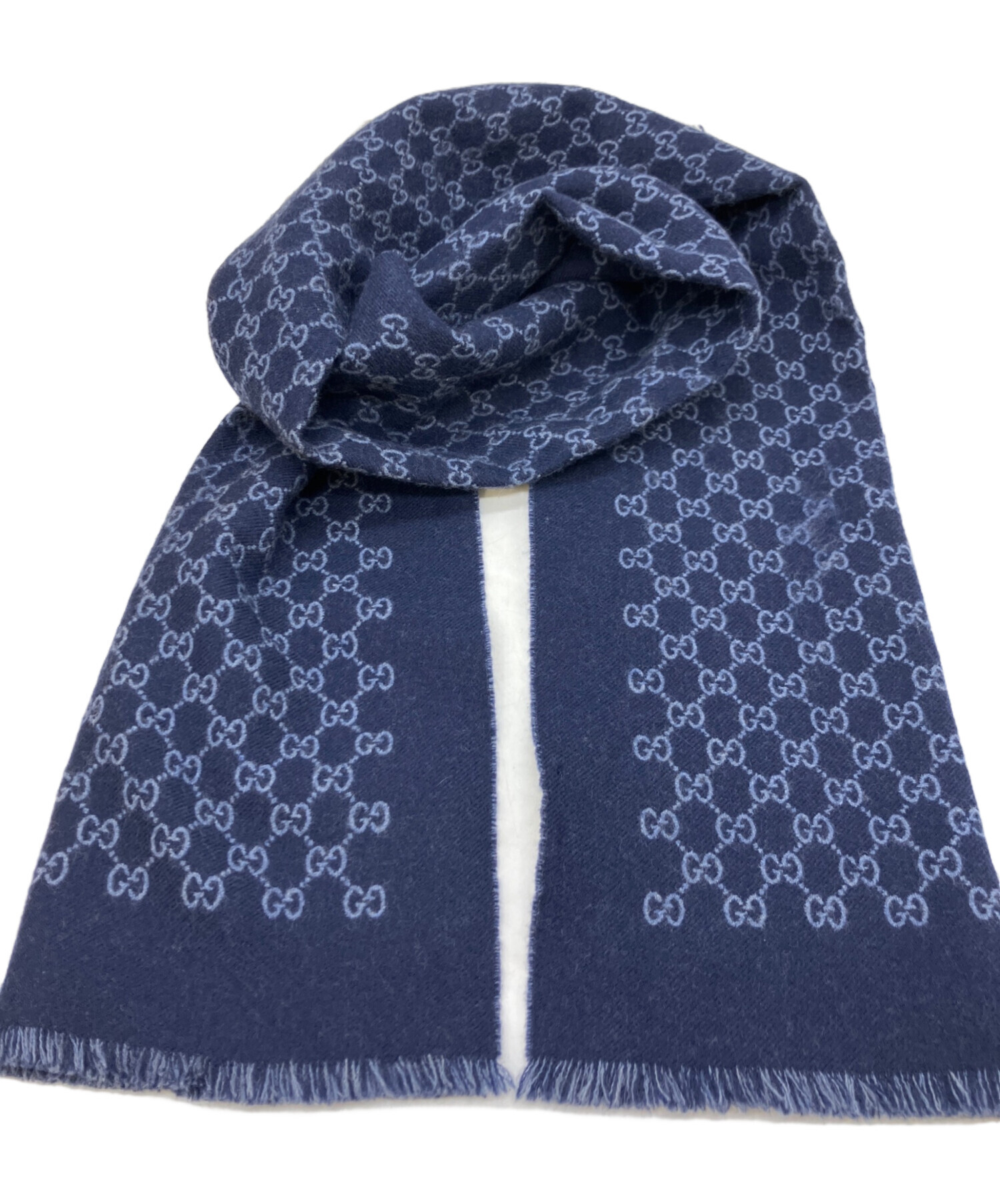 中古・古着通販】GUCCI (グッチ) マフラー ネイビー｜ブランド・古着