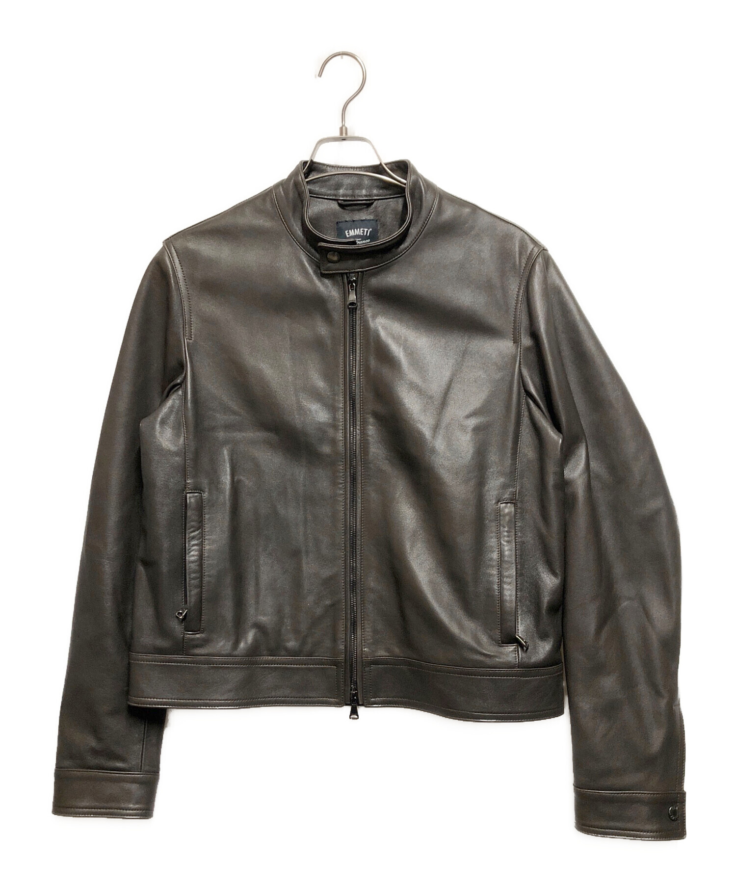 新品タグ付き エンメティ シングルレザーライダースジャケット 羊革