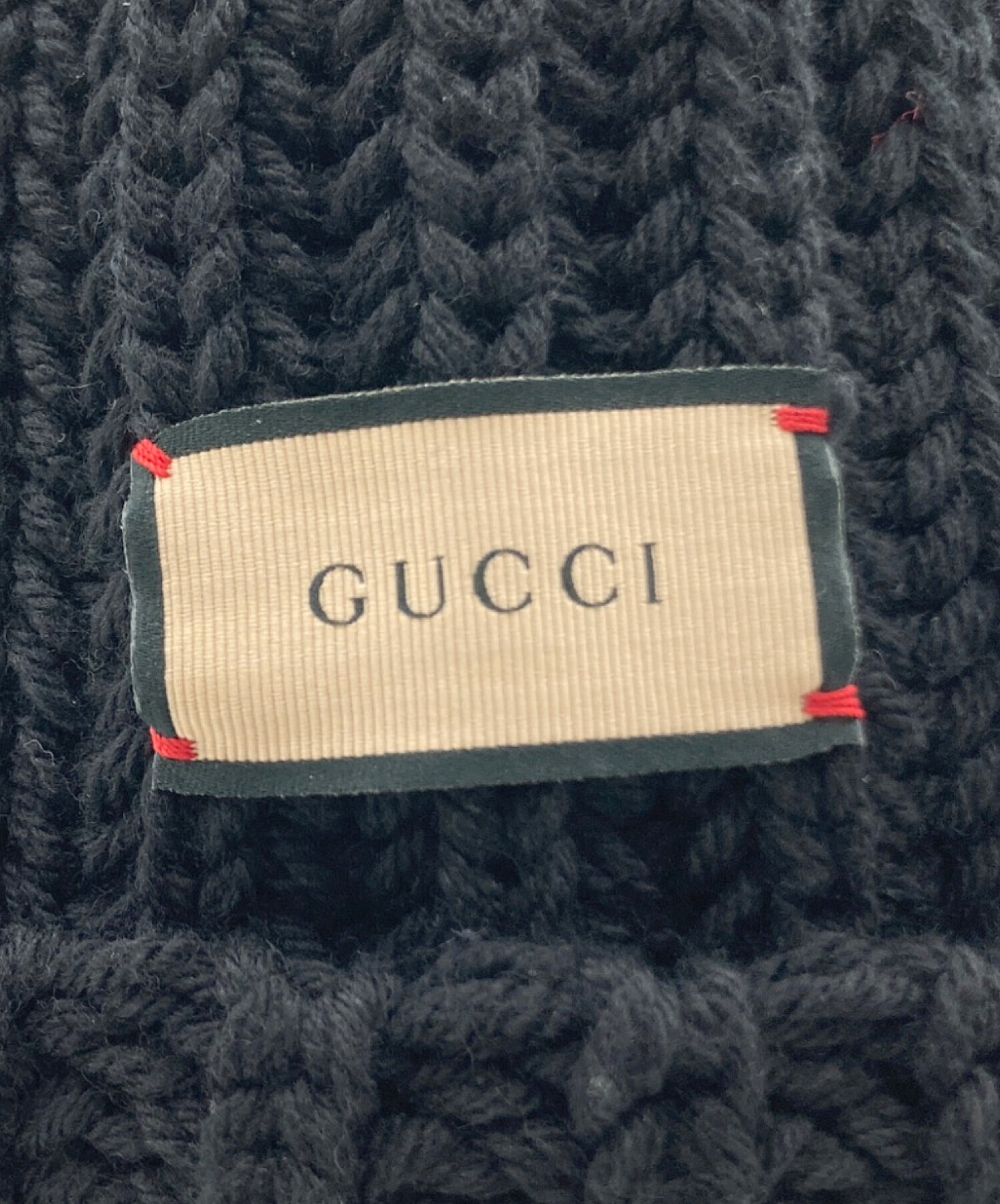中古・古着通販】GUCCI (グッチ) GUCCI（グッチ）ニット帽 ブラック