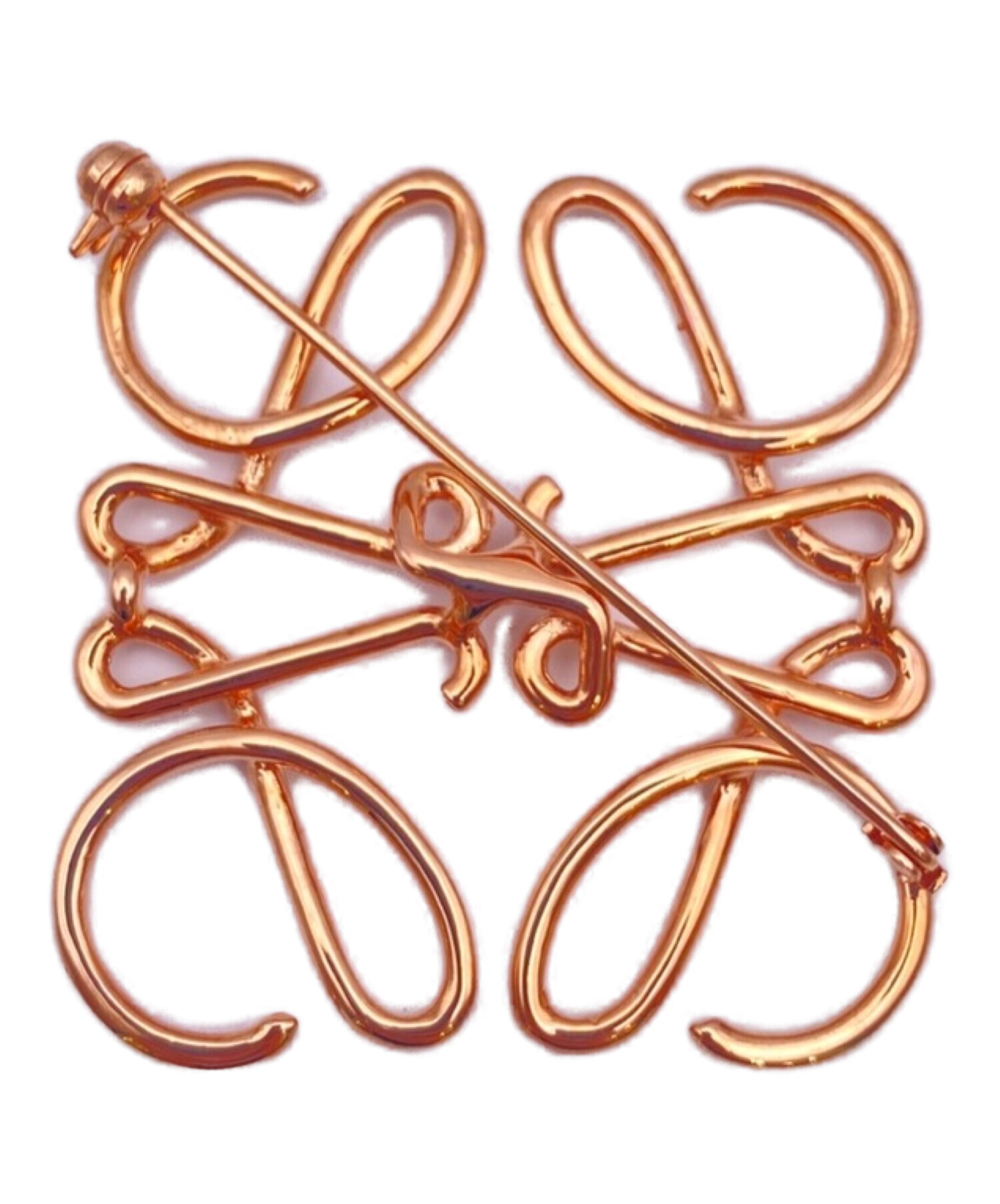 中古・古着通販】LOEWE (ロエベ) アナグラム ブローチ ローズゴールド