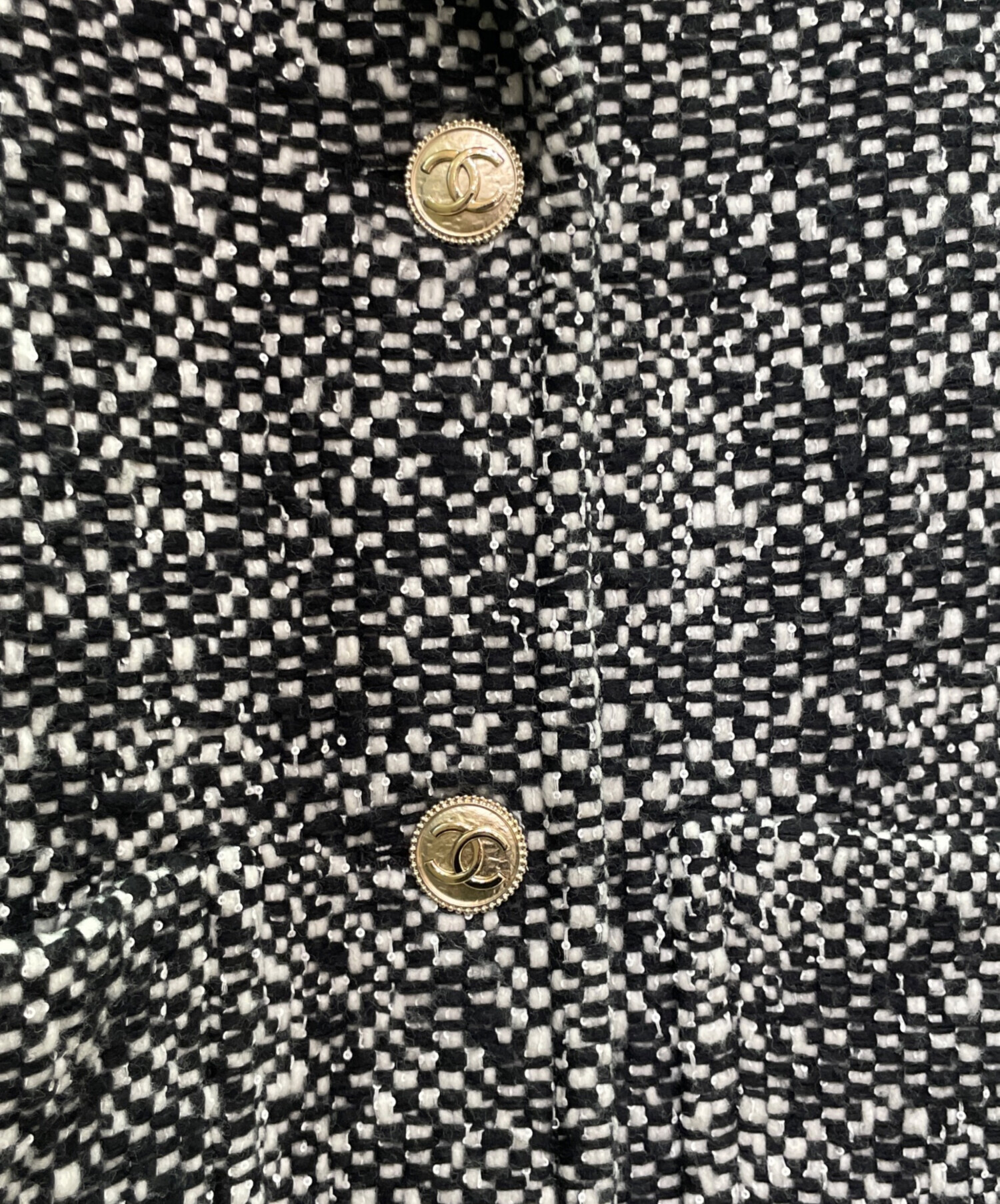 中古・古着通販】CHANEL (シャネル) ココマークボタン ツイードコート