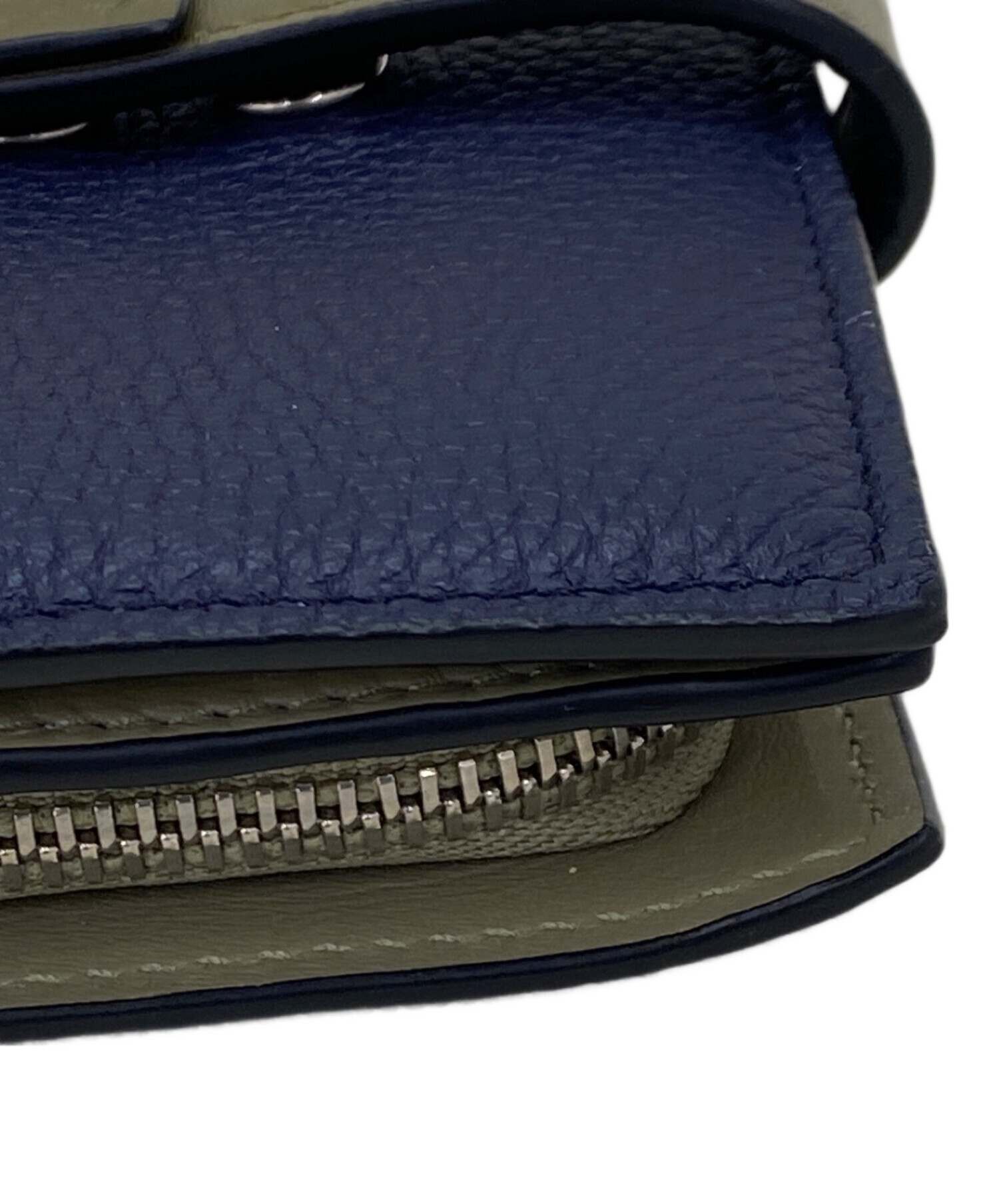 中古・古着通販】LOEWE (ロエベ) 2つ折り財布 カーキ×ネイビー