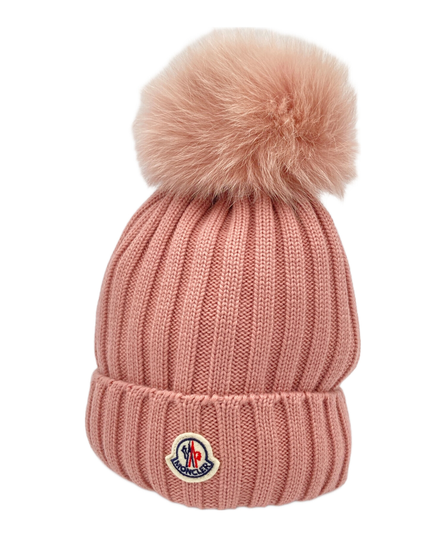 中古・古着通販】MONCLER (モンクレール) ぽんぽんニット帽 ピンク