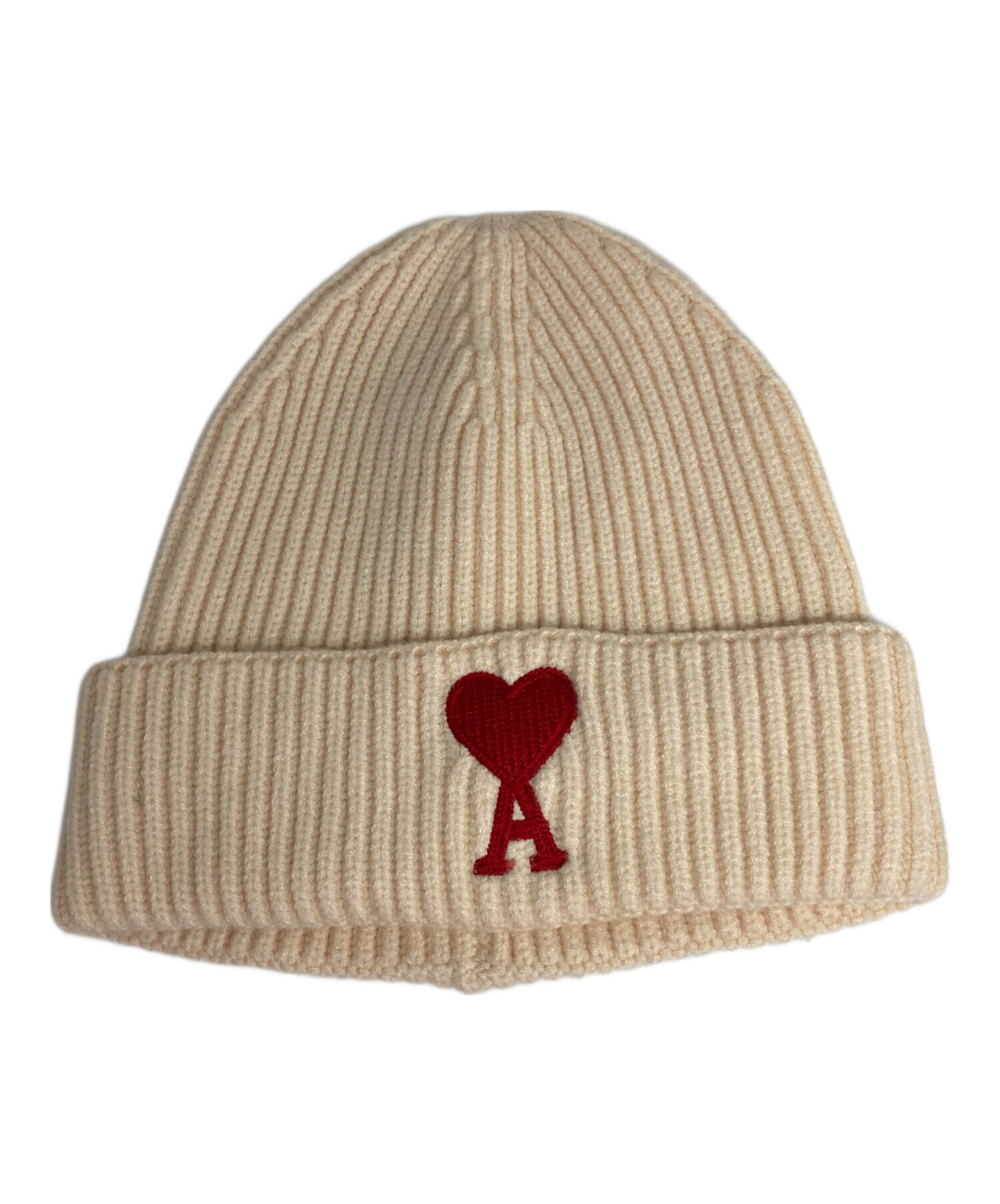 美品 AMI PARIS アミパリス ロゴ刺繍 ニットキャップ ビーニー ニット