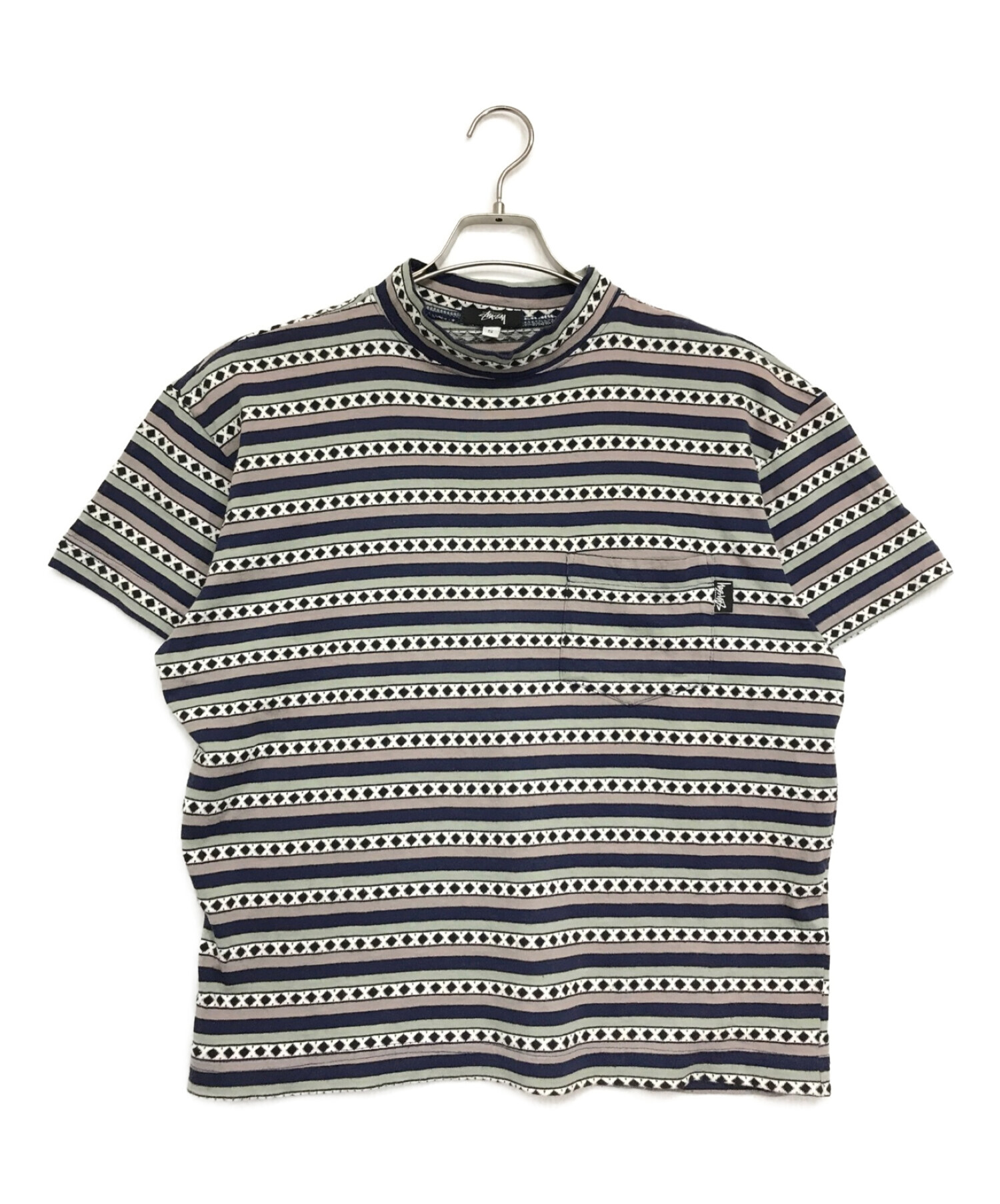 STUSSY 80s Tシャツ 総柄 OLD ステューシー黒タグ