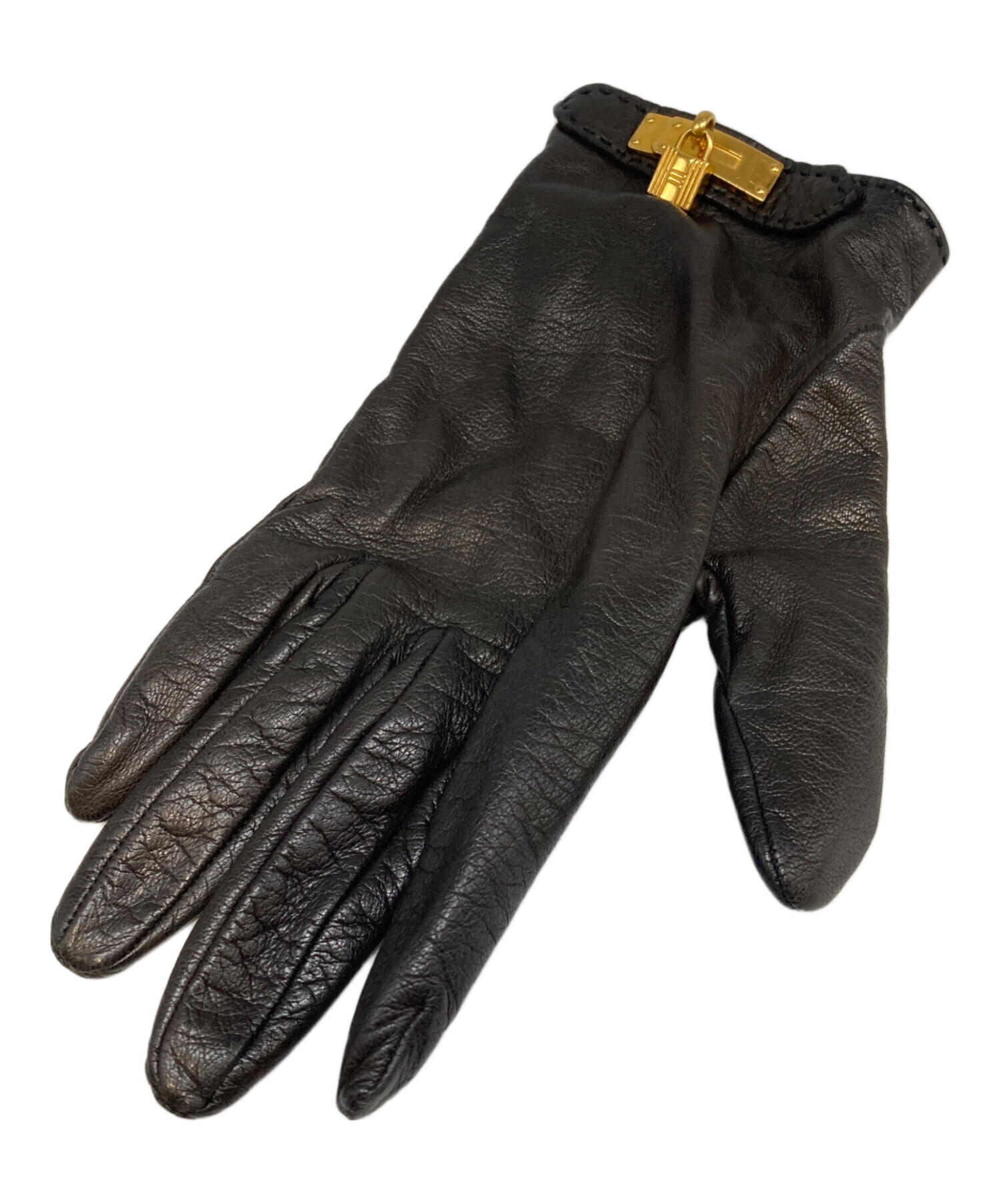 中古・古着通販】HERMES (エルメス) ケリー装飾レザーグローブ