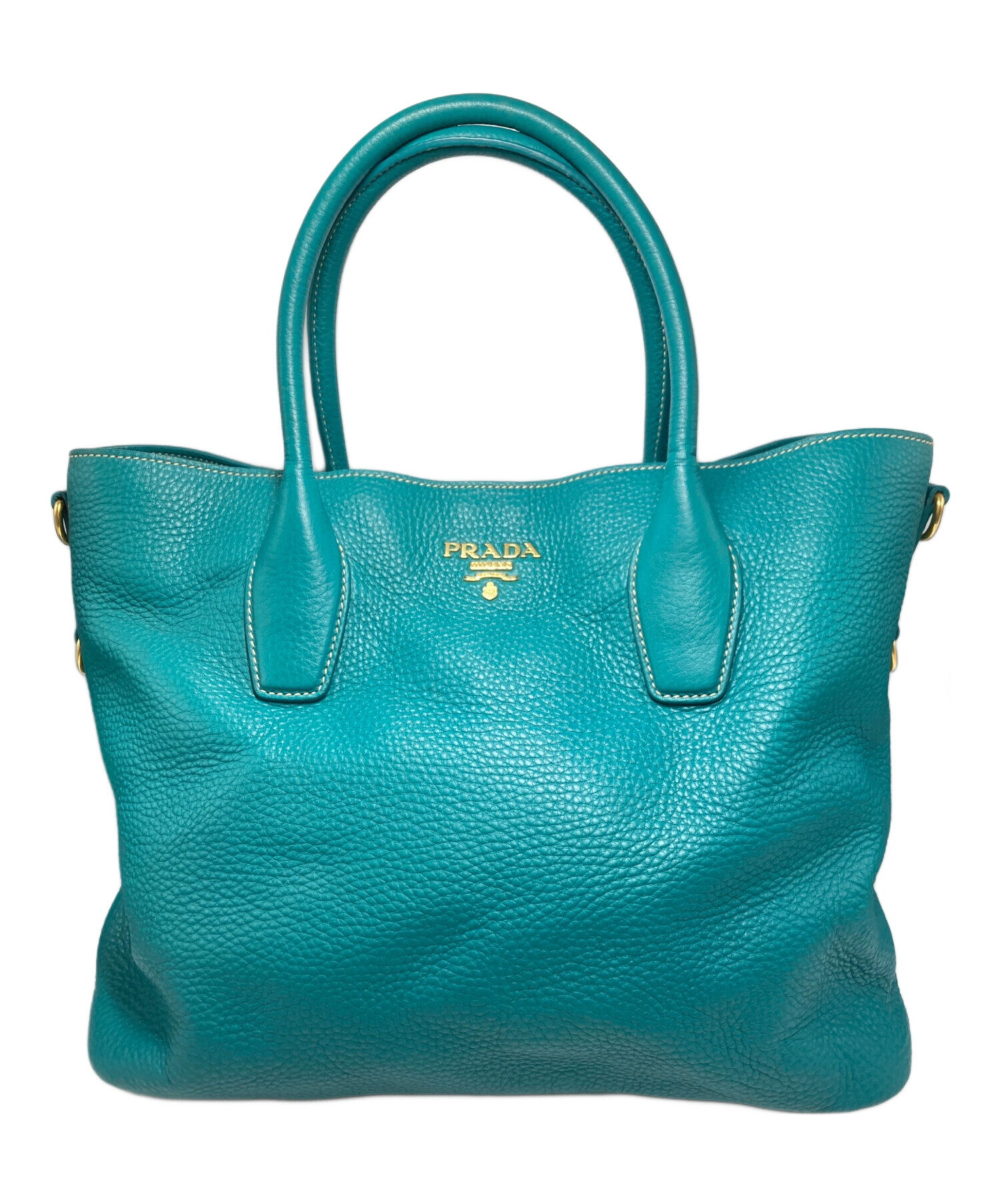 中古・古着通販】PRADA (プラダ) 2WAYレザートートバッグ ブルー